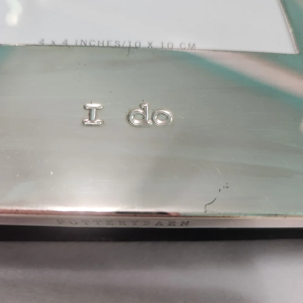 Pottery Barn Silver Plated I DO Great Memories Photo Album